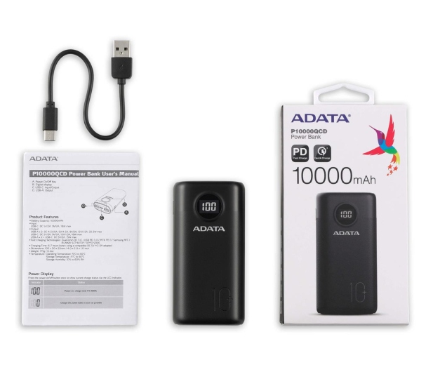 ADATA P10000QCD 10000mAh Czarny QC/PD AP10000QCD-DGT-CBK - 1055689 - zdjęcie 7